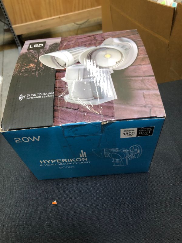 Photo 2 of 2-Head 100-Watt Equivalent Integrated LED White Weather Resistant Motion Sensing Security Area Light, 5000K
