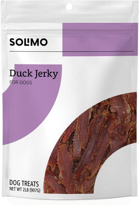 Photo 1 of Amazon Brand - Solimo Jerky Dog Treats, 2 Lb Bag (Chicken, Duck, Sweet Potato Wraps)
BB: 2/19/22