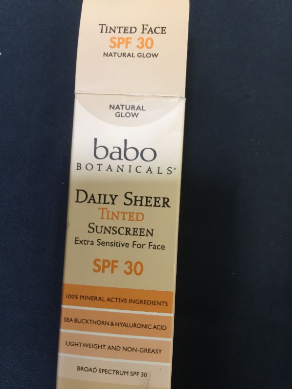 Photo 3 of Babo Botanicals Daily Sheer Moisturizing Mineral Tinted Sunscreen SPF 30, Natural Glow, Unscented, 1.7 Fl Oz--expires May 2023

