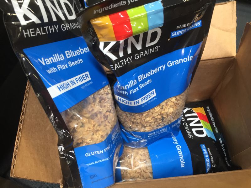 Photo 3 of Barcode for Kind Healthy Grains Clusters, Vanilla Blueberry with Flax Seeds, 11-ounce Bags 3 pack --Feb 2022