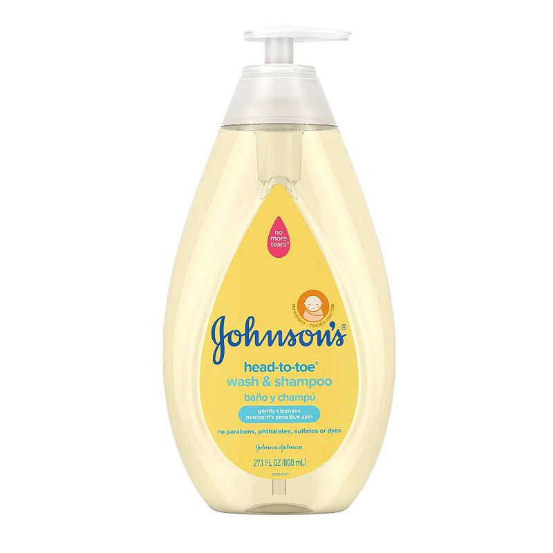 Photo 1 of Johnson's Head-to-Toe Gentle Tear-Free Baby & Newborn Wash & Shampoo, Sulfate-, Paraben- Phthalate- & Dye-Free, Hypoallergenic Wash for Sensitive Skin & Hair, 27.1 fl. Oz
