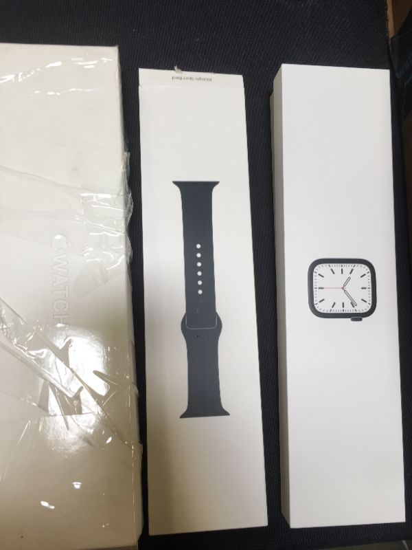 Photo 2 of Apple Watch Series 7 GPS, 41mm Midnight Aluminum Case with Midnight Sport Band - Regular

