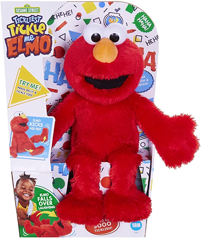 Photo 1 of Sesame Street Tickliest Tickle Me Elmo, Laughing, Talking, 14-Inch Elmo Plush Toy, Toddler Toys, Kids 18 Months & Up