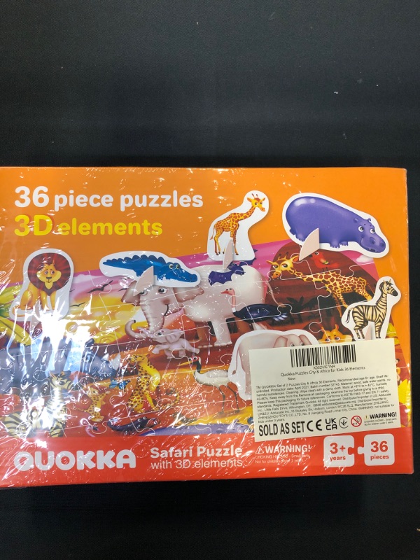 Photo 3 of 
 QUOKKA 36 Pieces Toddler Puzzles for Kids Ages 3-5 2 Floor Jigsaw Puzzles for Kids Ages 3 plus