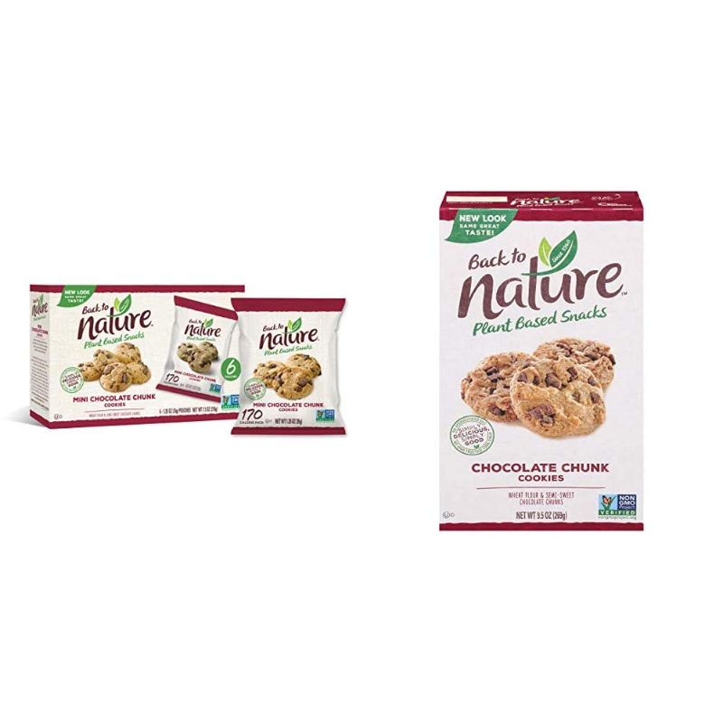 Photo 1 of Back to Nature Cookies, Non-GMO Mini Chocolate Chunk, 6 Count & Cookies, Non-GMO Chocolate Chunk, 9.5 Ounce -- Best Before AUG 27 2021