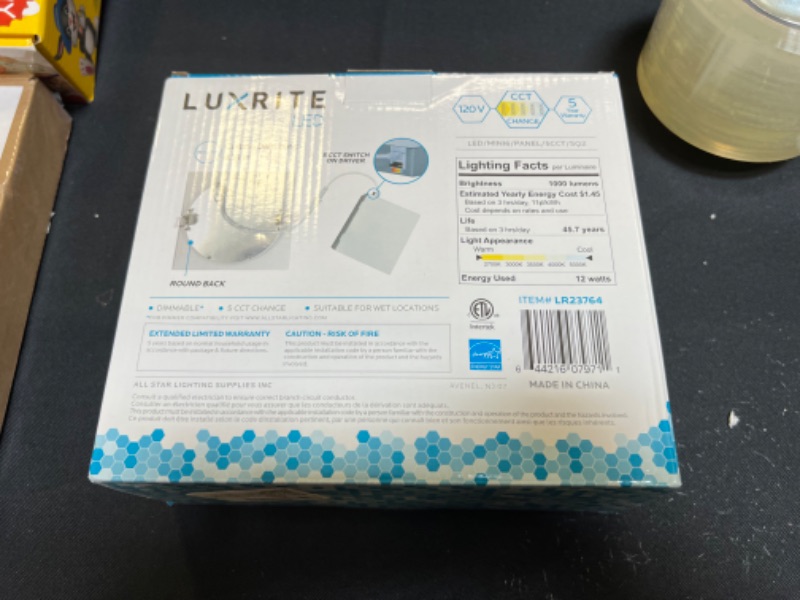 Photo 4 of Luxrite 6 Inch Ultra Thin Square LED Recessed Lighting, 5 Color Options 2700K - 5000K, Dimmable LED Downlight, 12W, IC & Wet Rated, 1000 Lumens, Canless LED Recessed Light, ETL
