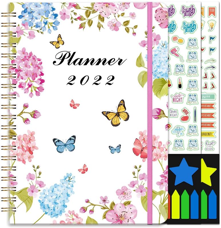 Photo 1 of Nitukany 2022 Planner - Academic Year Jan 2022 - Dec 2022, 8.5"x11" Daily Weekly Monthly Planner Yearly Agenda, Hardcover with Elastic Closure,Twin-Wire Binding,Thick Paper,Sticky Set
