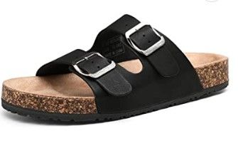 Photo 1 of Jeossy Women's 15 Two Buckle Slides Sandals Adjustable Cork Footbed Outdoor Summer Shoes for Women (Size 8-8.5)