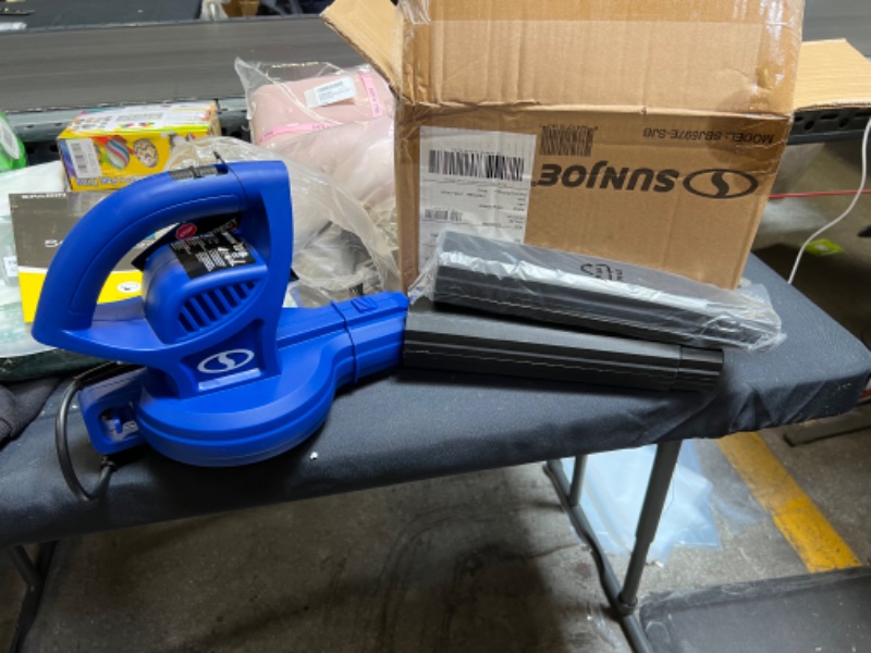 Photo 2 of Sun Joe SBJ597E-SJB 6-Amp 155 MPH Electric Leaf Blower, Blue
