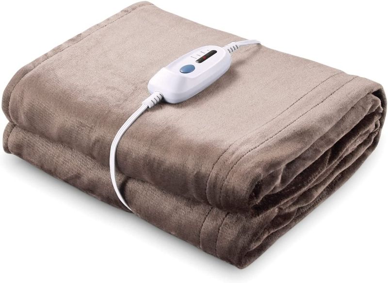 Photo 1 of Heated Electric Blanket Full Size 72" x 84" Oversized Flannel Heated Blanket with 4 Heating Levels & 10 Hours Auto Off, Comfort Warm Blanket for Bed Sofa Home Office Use, Machine Washable
