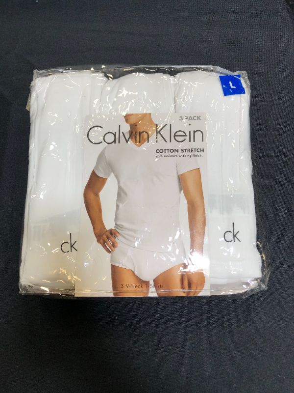 Photo 2 of Calvin Klein Cotton Stretch V-Neck, Classic Fit T-Shirt, Men's (3-pack)