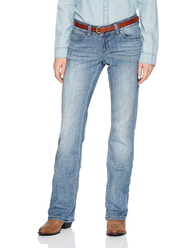Photo 1 of Wrangler Women's Willow Mid Rise Performance Waist Boot Cut Ultimate Riding Jean Size: 11/12x34---RIP ON THE BACK---
