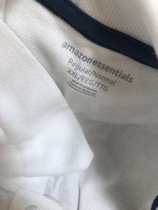 Photo 3 of Amazon Essentials Men's Standard Regular-fit Cotton Pique Polo Shirt---ITEM IS DIRTY---XXL---
