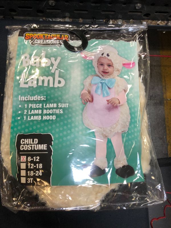 Photo 2 of Spooktacular Creations Baby Lovely Lamb Costume Deluxe Infant Set for Halloween Trick or Treat Dress Up-6mM-12M-
