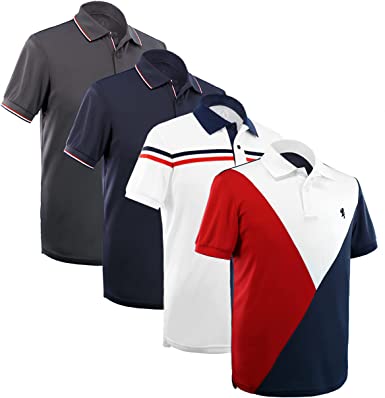 Photo 1 of Albert Morris Mens Striped Short Sleeve Polo Shirts 4 Pack---MEDIUM---
