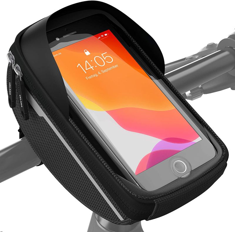 Photo 1 of VELMIA Bike Phone Mount Bag for Handlebar Waterproof with or Without Touchscreen Sensor I Bike Phone Bag for Handlebars I Bicycle Phone Bag Holder
