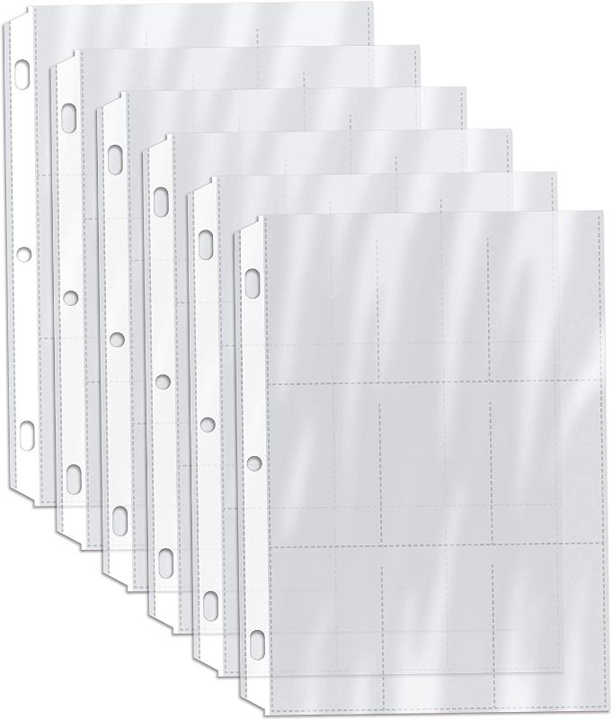 Photo 1 of 100/Box Clear Heavyweight Trading Card Sleeve Pages, 9 Pockets Per Sheet, Single Sided, 900 Pockets, 3 Ring Binder Sheets, by Gold Seal, 100 Count
