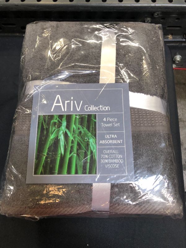 Photo 2 of Ariv Premium Bamboo Cotton Bath Towels - Natural, Ultra Absorbent and Eco-Friendly 30" X 52" (Grey)
