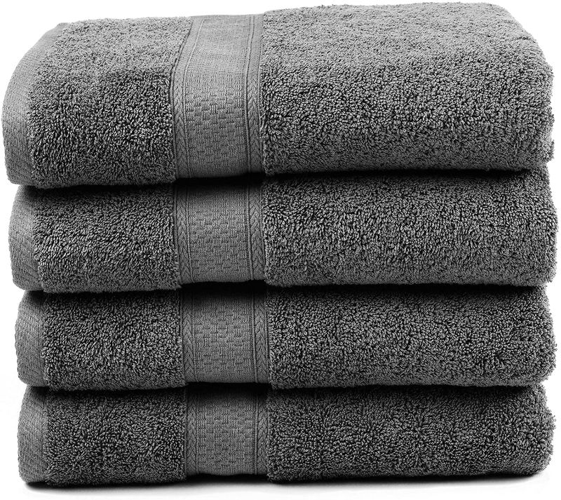 Photo 1 of Ariv Premium Bamboo Cotton Bath Towels - Natural, Ultra Absorbent and Eco-Friendly 30" X 52" (Grey)
