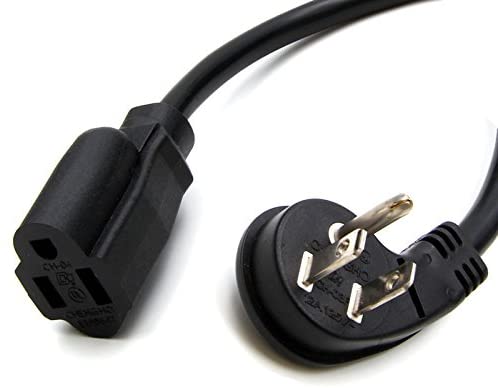 Photo 1 of 1-Foot Flat Plug Angled Extension Power Cable 16 AWG, UL Listed (Ultra Low Profile 1 Foot) -- 2 Pack