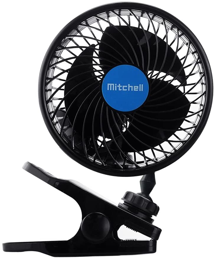 Photo 1 of Jhua 12V Car Clip Fan Automobile Vehicle Cooling Car Fan Powerful Quiet Speedless Ventilation Electric Car Fans With Clip Cigarette Lighter Plug for Summer
