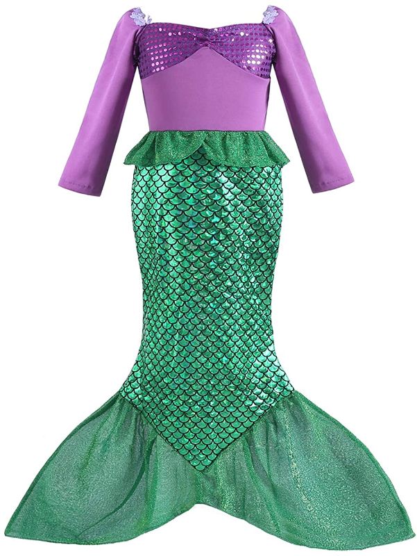 Photo 1 of ALIZIWAY Little Girl Mermaid Princess Dresses Ariel Costume---SMALL-2-3 YEARS---