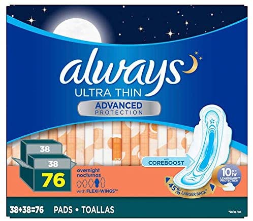 Photo 1 of Always Ultra Panty Liners Thin Advanced with Flexi Wings with Coreboost 10 Hours Leak Protection Larger Back 76 Count
