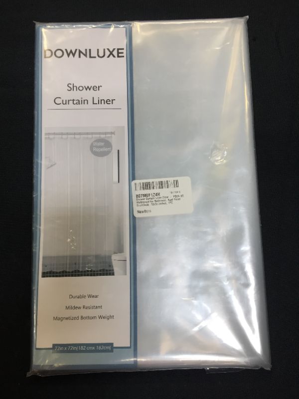 Photo 2 of downluxe Clear Shower Curtain Liner 72x72 - PEVA 8 Gauge Duty Weight, with Grommets Holes
