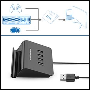 Photo 1 of IFYOO KMAX1 Keyboard and Mouse Adapter Converter for PS4 / Xbox One / Switch / PS3 - Compatible with PUBG, H1Z1 and Other Shooting Games
