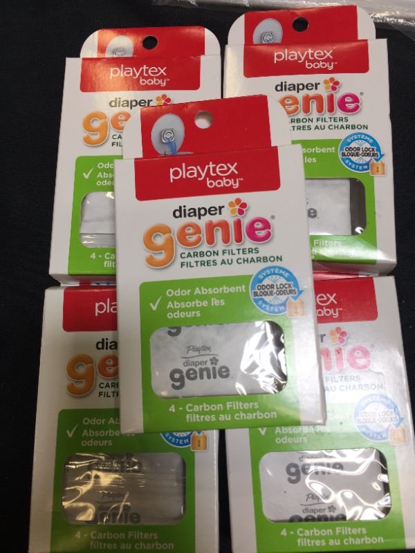 Photo 2 of 5 packs of Playtex Diaper Genie Carbon Filter, Ideal for Use with Diaper Genie Complete, Odor Eliminator
