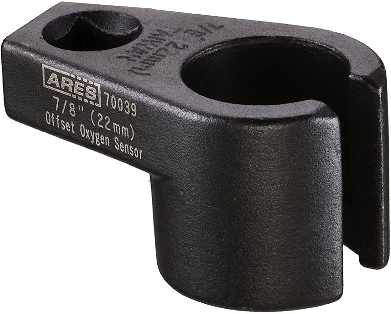 Photo 1 of ARES 70039-3/8-Inch Drive by 7/8-Inch (22mm) Offset Oxygen Sensor Socket - Wire Gate Accesses Sensor from Side, Preventing Damage to Wires