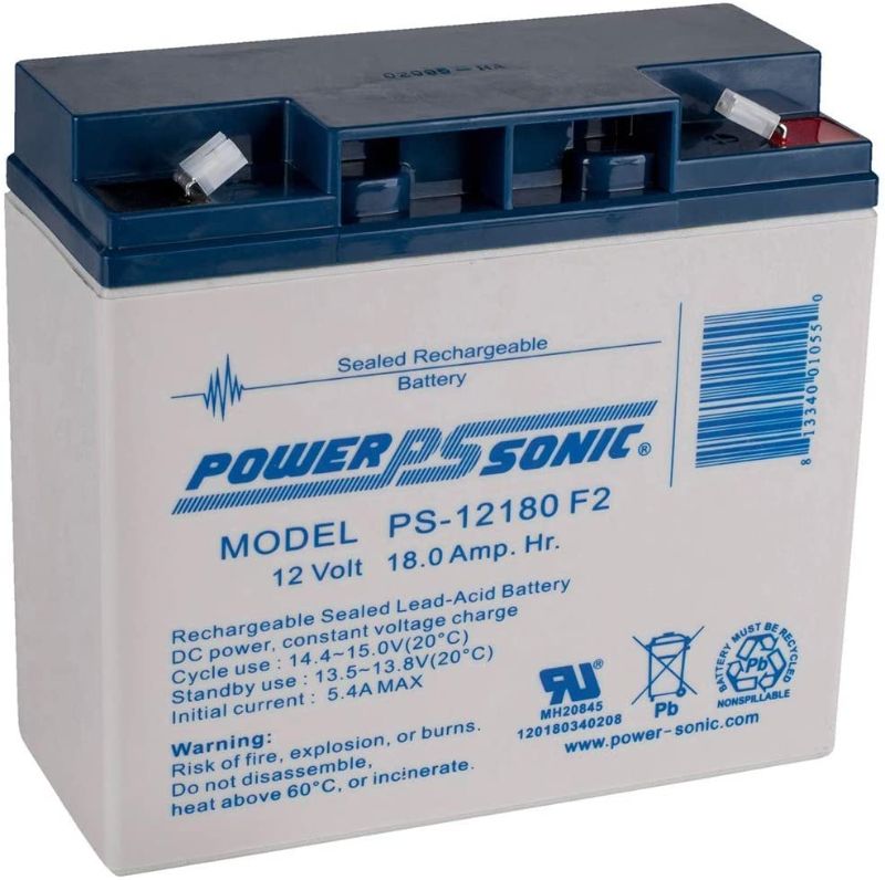 Photo 1 of Ps-12180 12v 18ah Lead Acid Battery 12volt F2 Terminal (small dent in the corner)