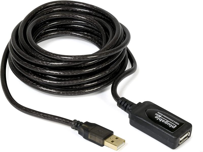 Photo 1 of Plugable 5 Meter (16 Foot) USB 2.0 Active Extension Cable Type A Male to A Female
