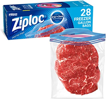 Photo 2 of (BUNDLE) Ziploc Gallon Food Storage Freezer Bags, Grip 'n Seal Technology for Easier Grip, Open, and Close, 28 Bags & Reynolds Wrap Aluminum Foil, 200 Square Feet

