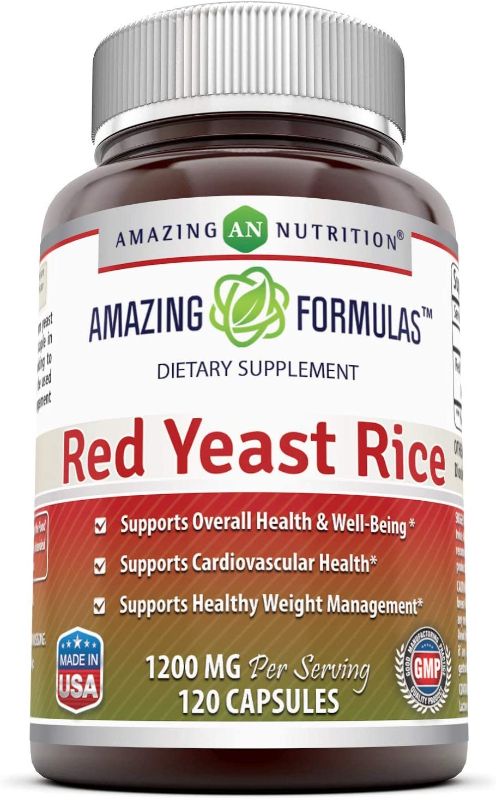 Photo 1 of Amazing Formulas Red Yeast Rice 1200mg Per Serving Capsules (120 Count) -- Best Before SEP 2023