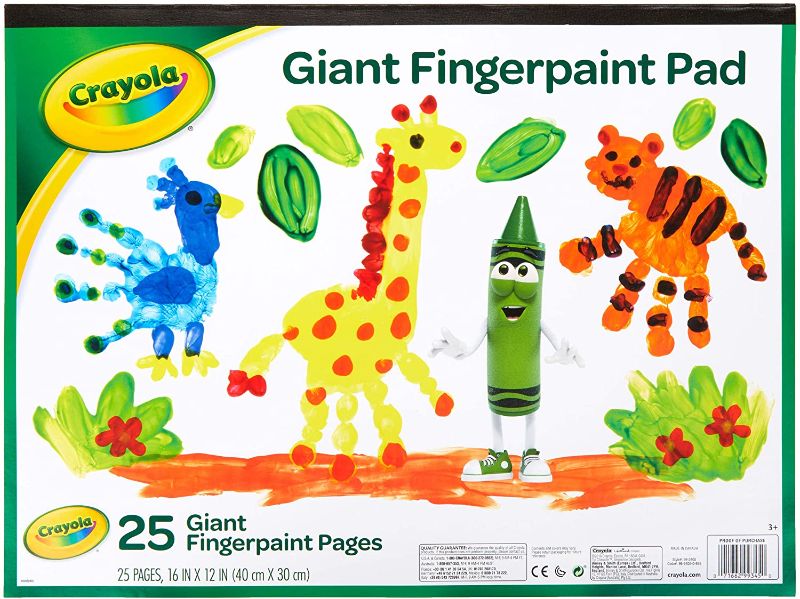 Photo 1 of Crayola Giant Fingerpaint Paper, 25 Pages, 16" x 12" (99-3405) , White -- 4 Pack