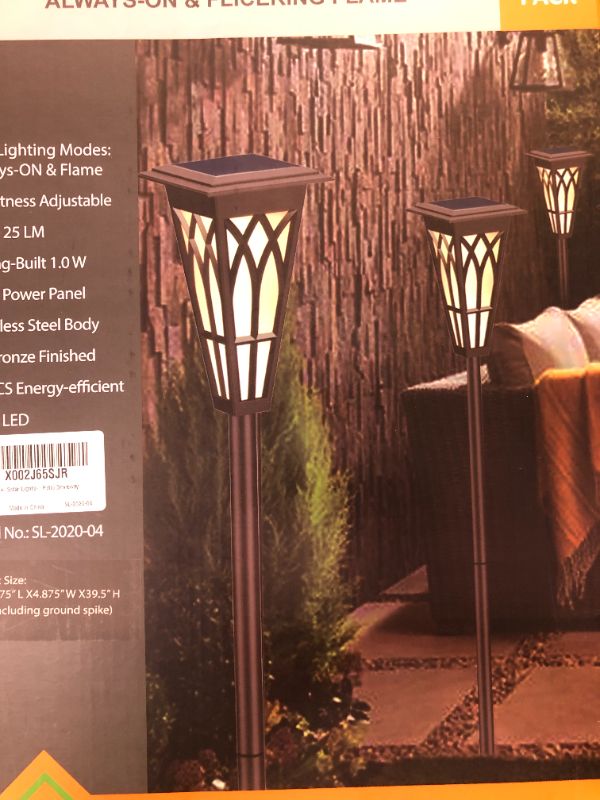 Photo 1 of 4 pack of solar led torch lights 