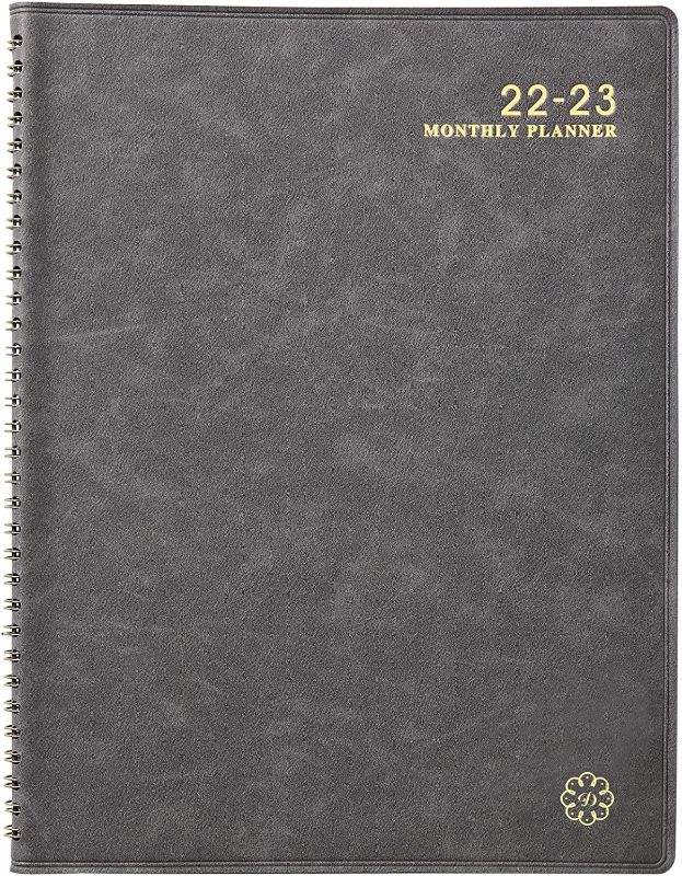 Photo 1 of 2022-2023 Monthly Planner- Monthly Planner 2022-2023 with Leather Soft Cover, July 2022 - December 2023, 9'' x 11'', Calendar Planners 2022-2023 with Monthly Tabs, Twin-Wire Binding, Inner Pocket, Contacts and Passwords
