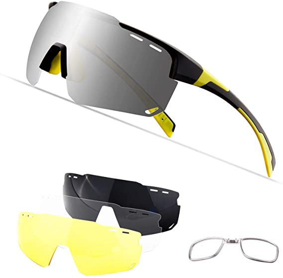 Photo 1 of Cycling Glasses Sports Sunglasses,Polarized Glasses with 4 Interchangeable Lenses,Baseball Running Fishing Golf
