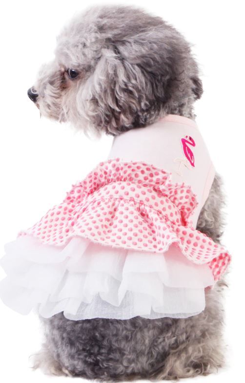 Photo 1 of kyeese Dog Dress Tiered Ruffle Dog Dresses Flamingo for Small/Medium Dogs Polka Dot Dog Birthday Dress Dog Wedding Dress Formal Dress
Size: XL