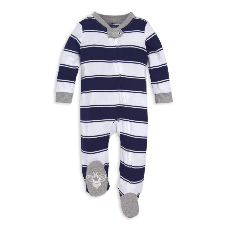 Photo 1 of Burt's Bees Baby Boys' Sleep and Play PJs, 100% Organic Cotton One-Piece Romper Jumpsuit Zip Front Pajamas 3 - 6 MO 
