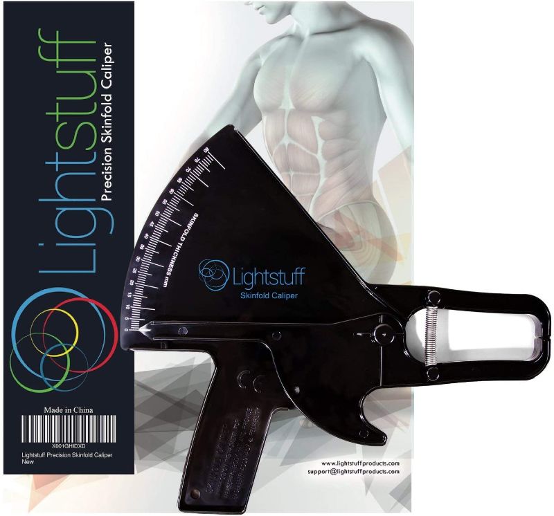 Photo 1 of Lightstuff Precision Skinfold Caliper - Easy, Reliable Tool for Monitoring Body Fat - Quick Start Guide for Beginners, Detailed Booklet for Advanced Users - Measures up to 80mm in Skin Fold Thickness
