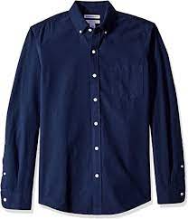 Photo 1 of Amazon Essentials Men's Slim-fit Long-Sleeve Solid Pocket Oxford Shirt, Medium
