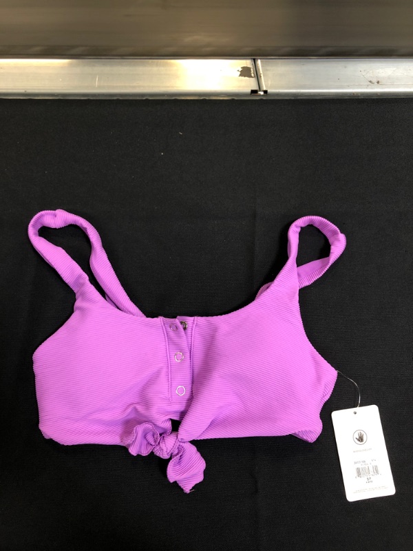 Photo 1 of Body Glove Women's Kate Crop Bikini Top Swimsuit with Front Tie, Small Purple
