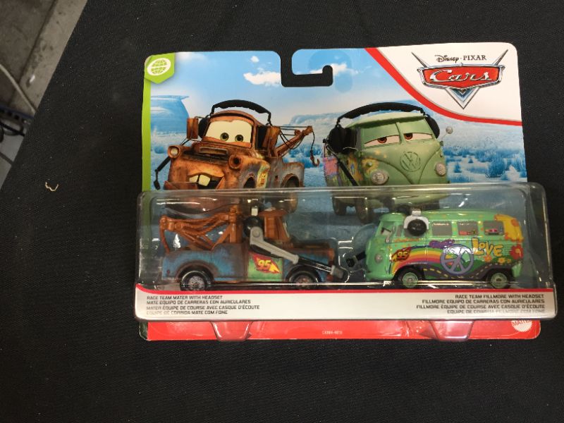 Photo 2 of Cars Disney Pixar Race Team Mater & Fillmore with Headset 2-Pack