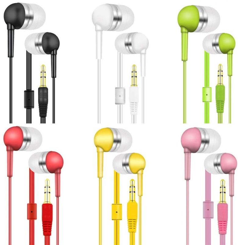 Photo 1 of YFSFQS Bulk Earbuds Headphones Earphones for School Classroom Students Kids Child Teen,Library Computer Lab,Donate 50 Pack 6 Assorted Colors Individually Bagged 50Pack
