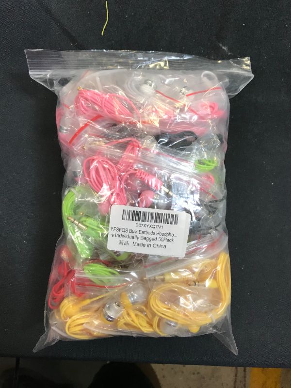 Photo 2 of YFSFQS Bulk Earbuds Headphones Earphones for School Classroom Students Kids Child Teen,Library Computer Lab,Donate 50 Pack 6 Assorted Colors Individually Bagged 50Pack
