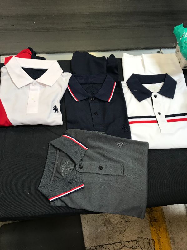 Photo 1 of Albert Morris Mens Striped Short Sleeve Polo Shirts 4 Pack
