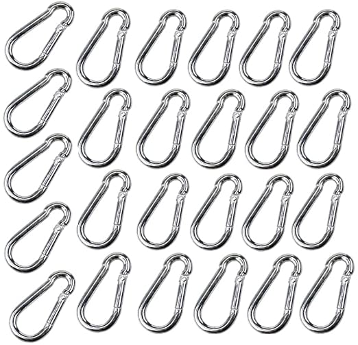 Photo 1 of 25PCS 2.25 Inch Spring Snap Hook Carabiner Galvanized Stainless Steel Clip Keychain
