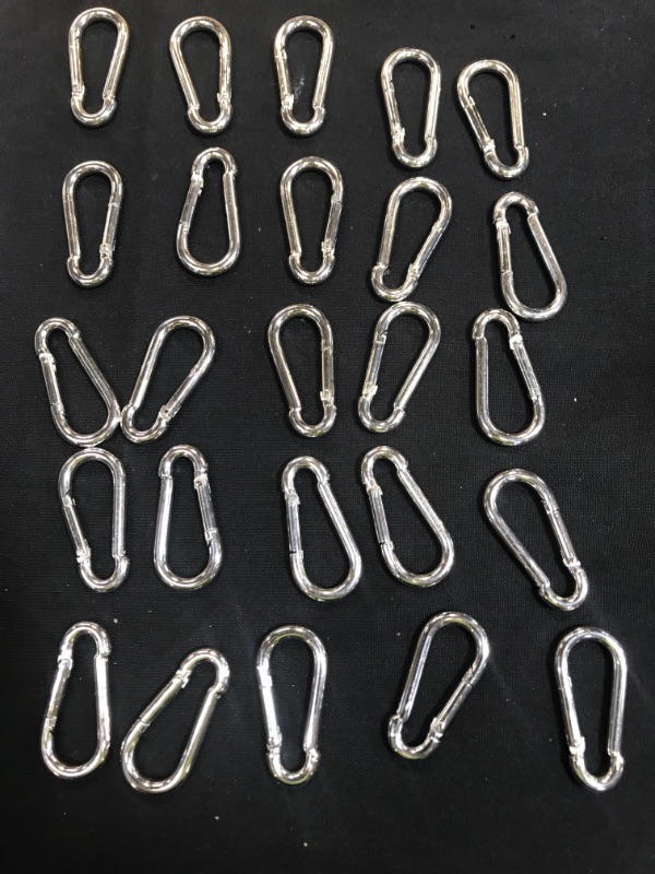 Photo 2 of 25PCS 2.25 Inch Spring Snap Hook Carabiner Galvanized Stainless Steel Clip Keychain
